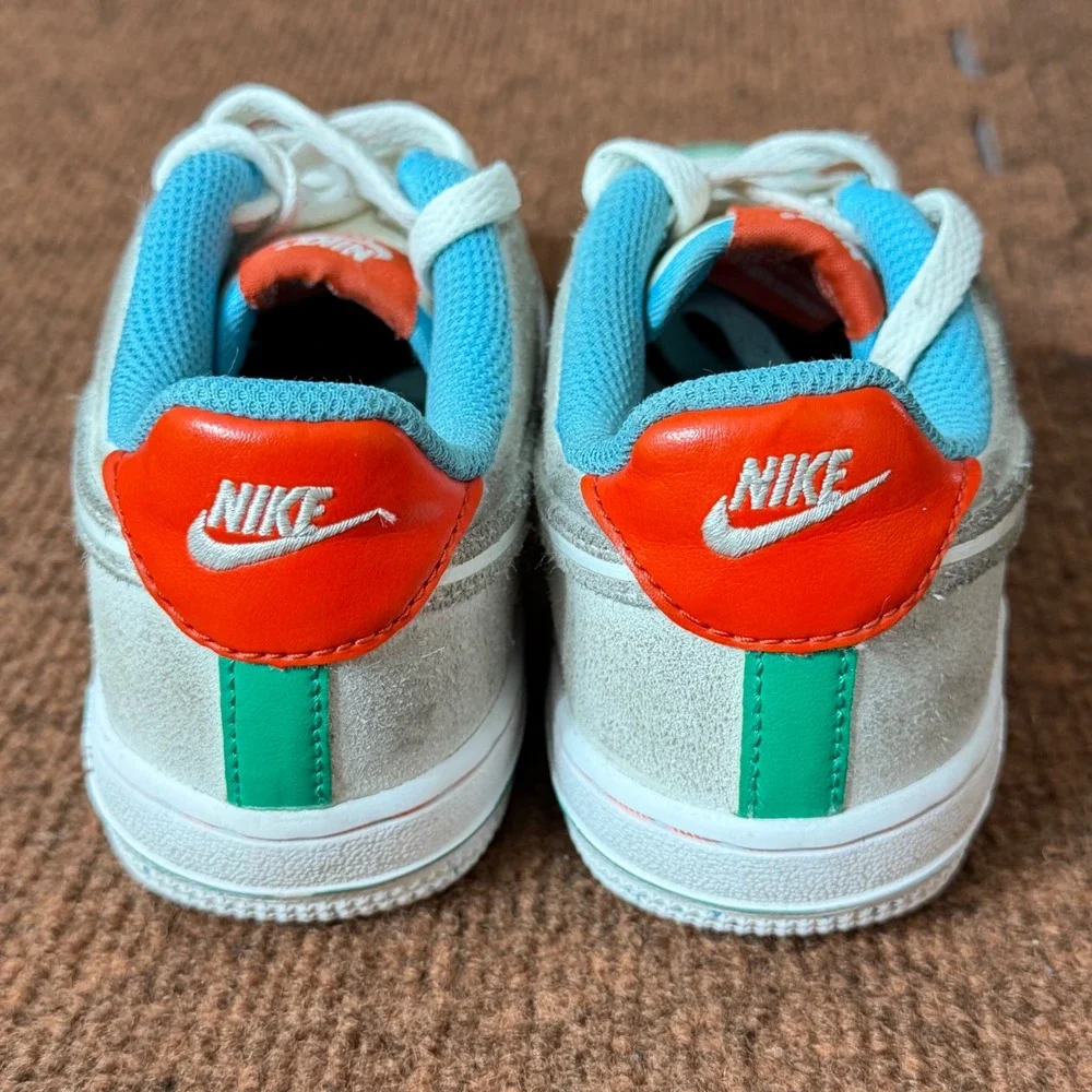 Nike Air‎ Force 1 Low Kids Sneakers Multi-Color Suede Leather FQ8351-110 12.5C